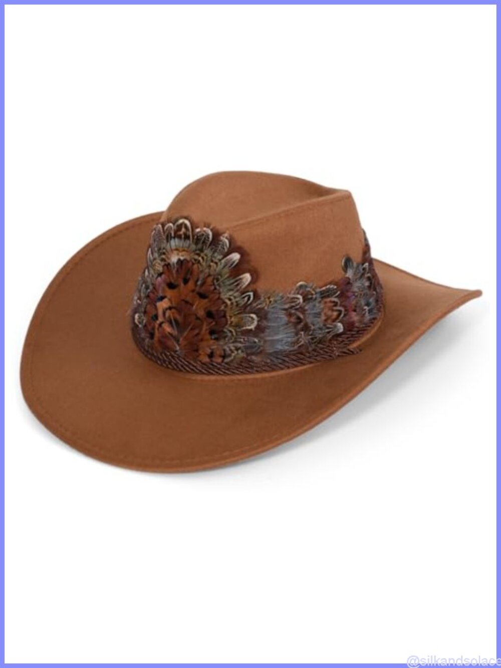 Natural Feather Cowboy Hat Band Adjustable Western Hat Accessory